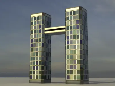 Futuristic City Building 6 2 Low-poly 3D model