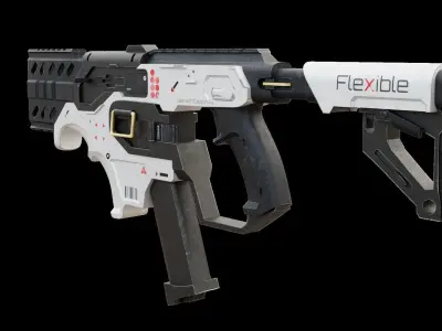 Futuristic SMG Low-poly 3D model