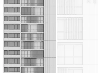 Modern office building No 5 3D model