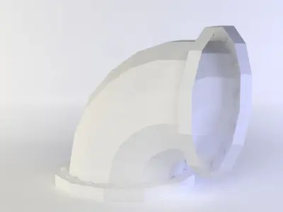 White pipe curve Low-poly 3D model