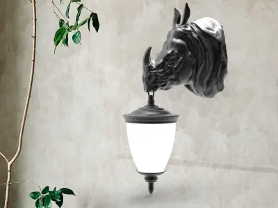 Rhino Wall Lamp 3D print model