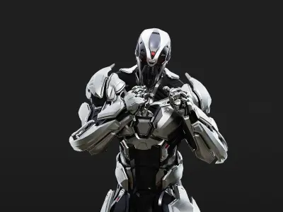 Sci-Fi Robotic Character Low-poly 3D model