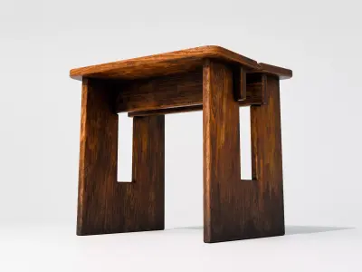 Skoga Stool Low-poly 3D model