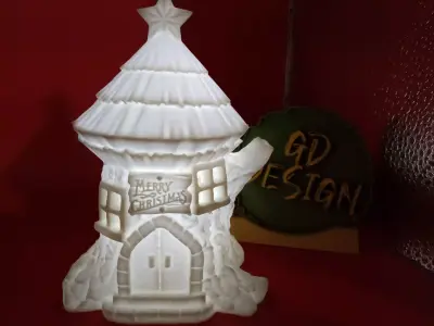 Christmas Tree Stump House Merry Christmas 3D Light 3D print model