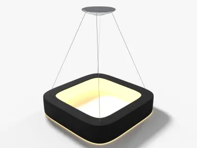 Modern Square Hollow Hanging Ceiling Light Low-poly 3D model
