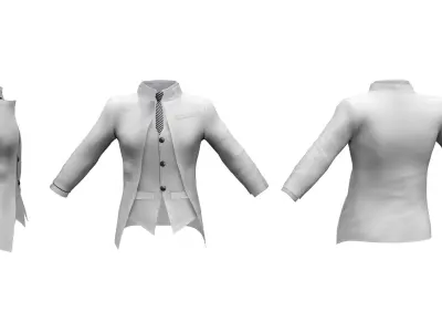 Mens Futuristic Blazer Low-poly 3D model