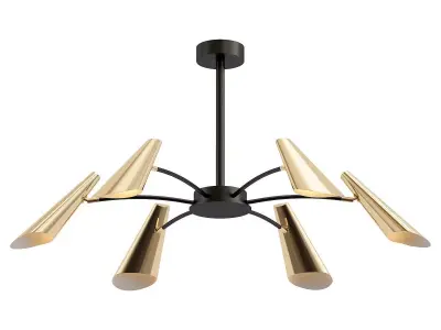 artesia chandelier with five lights gold 3D model