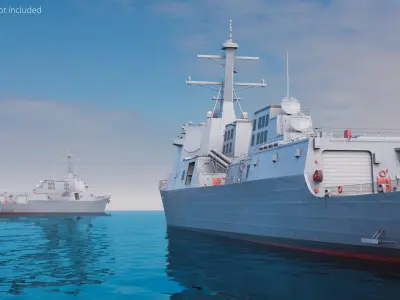  Combat Destroyer KDX III Batch II Aegis on Water 