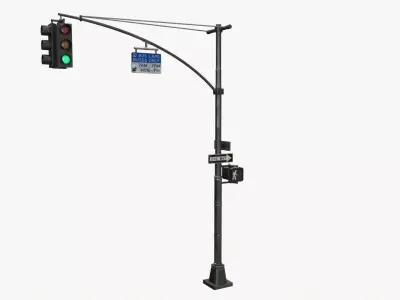 LowPoly Traffic light Low-poly 3D model