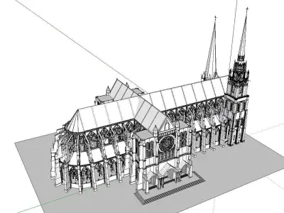 Architecture-Religion-God-Culture-Temple-0111 paris cathedral 3D model