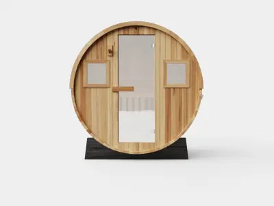 Barrel Sauna for 6 Person Low-poly 3D model buy
