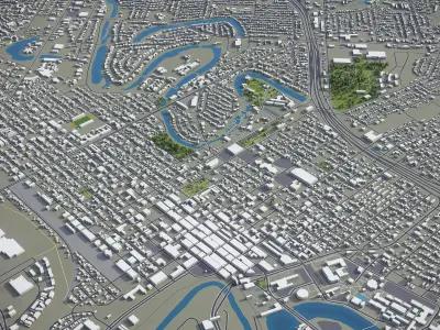 Brownsville - City 3D Model Low-poly 3D model