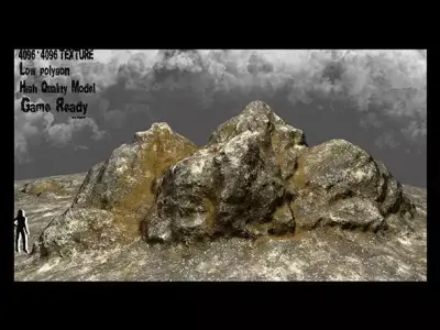 Rock mountain Low-poly 3D model purchase