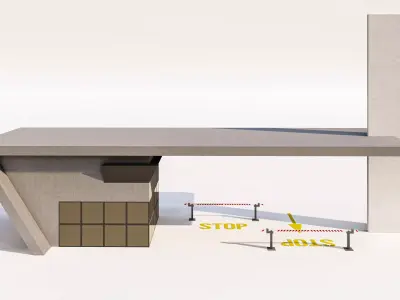 Contemporary Architectural Entrance Gate Low-poly 3D model