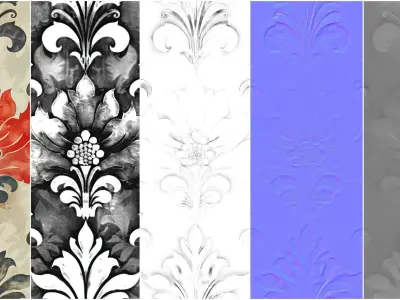 Classic Wallpaper VOL03 4K Seamless PNG PBR Textures Texture