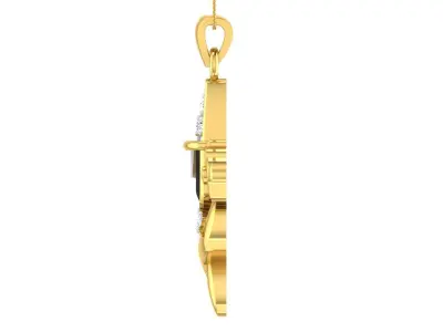 light weight yellow gold  diamond pendent -ZA PN 2142-B-GCH 118 3D print model