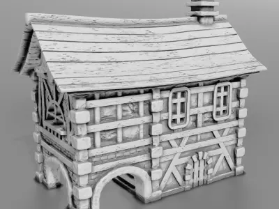 medieval house 3D print model