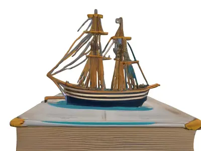 Adventure Book Sailing Ship Low-poly 3D model