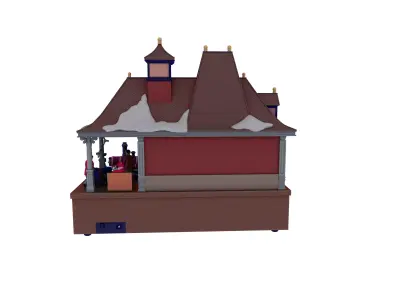 Train Station Low-poly 3D model