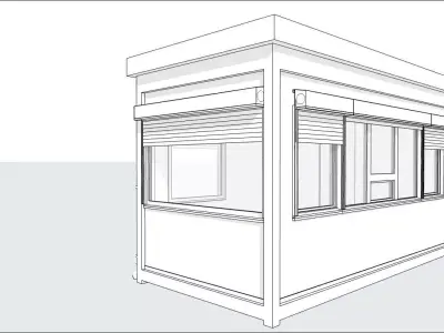 container guard booth 600cm x 250cm many formats 3D model