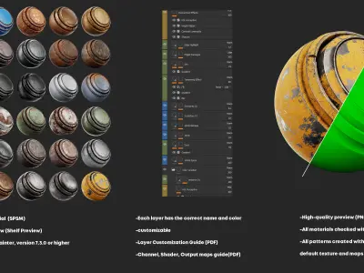 Metal Damaged Materials Substance Painter  vol 02 Texture