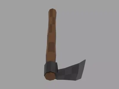 Low-Poly Stylized Hoe Game Ready Low-poly 3D model