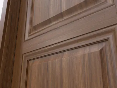 Classic Wooden Interior Door with Furniture 019 3D model