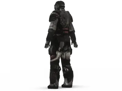Futuristic Robot Android 3D Model Humanoid Sci-Fi Mech Character Low-poly 3D model