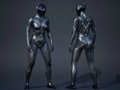 Sci-Fi Female 5 Low-poly 3D model