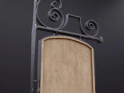 Wall Mount Signboard Pack Low-poly 3D model