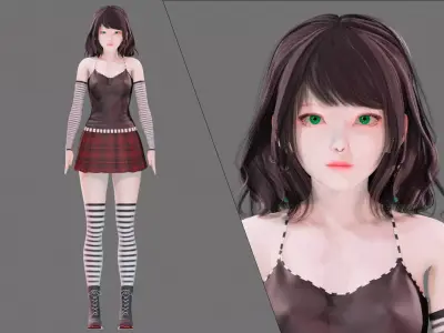 Emo Clothing 0001 - UE5 - Unity - Blender - Animated Low-poly 3D model