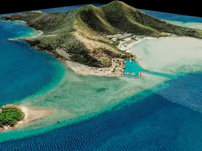 Hayman Island full 3d model terrain Low-poly 3D model