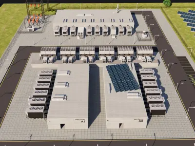  Data Center With Interior and Landscape 