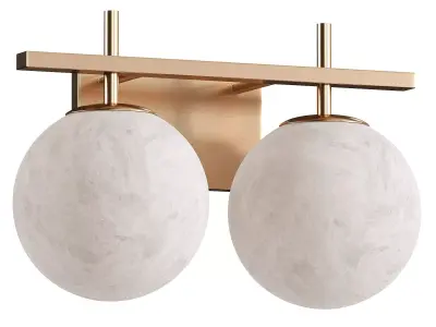 Bathroom Vanity Light With Round Shape Cloud Glass Shade 3D model