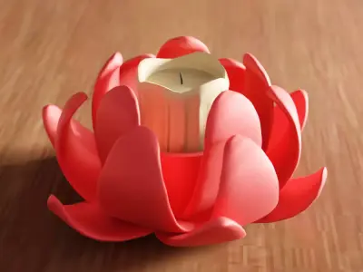 Lotus Flower Tea Light Holder - 284 3D print model