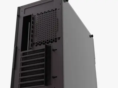 PC case rigged Low-poly 3D model