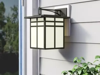 Bonfield Black Outdoor Wall Lantern Free 3D model