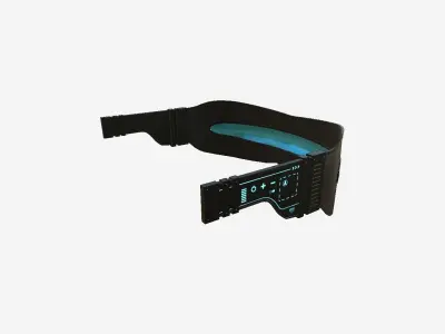 SciFi Glasses I04 Black Blue - Character Design Fashion Low-poly 3D model