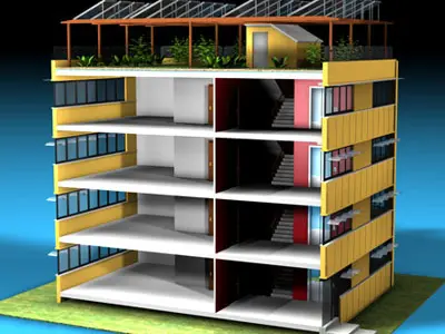 Ecological building 3D model
