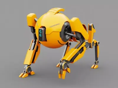 Q BOT rigged character rigged 3D model