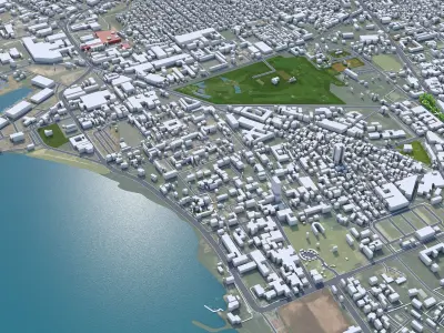 Bujumbura Burundi 25km AI Low-poly 3D model
