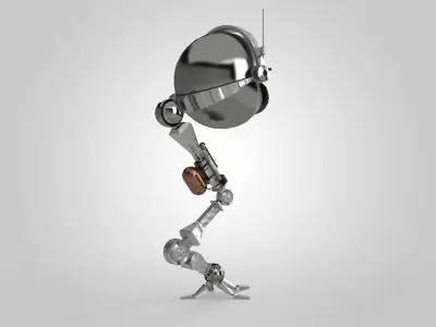 One Eye Robot Low-poly 3D model