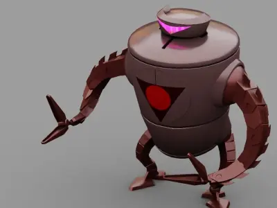 PIXAR VILLAIN ROBOT rigged - animated character 3D model