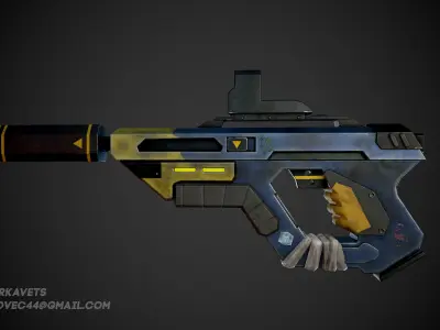 SciFi HAND GUN Low-poly 3D model