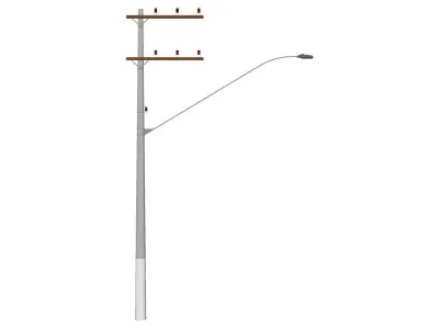 Concrete Lamp Post - Light Pole - Light Post - Street Light 30 3D model