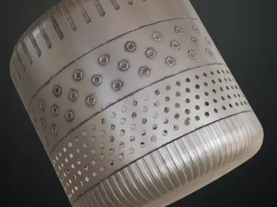 Panel Patterns Metal Trimsheet Transparent PBR Seamless Texture