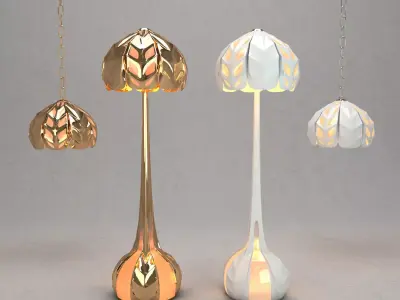 Floor lamp and Ceiling light Free 3D model