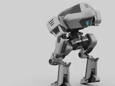 Cap robot rigged - animated character 3D model