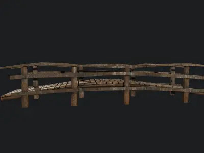 Old Wooden Medival Bridge 01