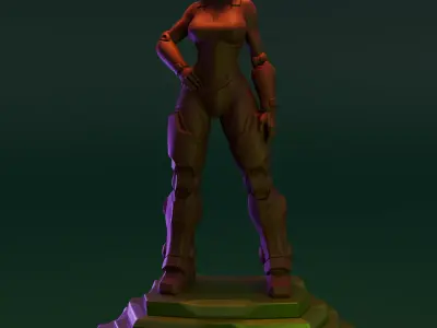 Android Girl SciFi Anime 3D Model High Res Low Poly Versions 3D print model